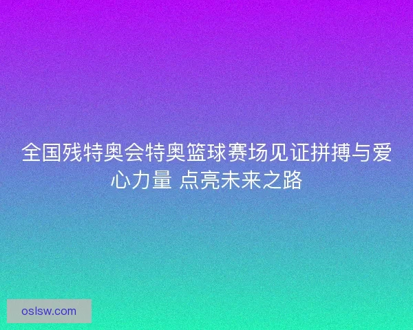 全国残特奥会特奥篮球赛场见证拼搏与爱心力量 点亮未来之路